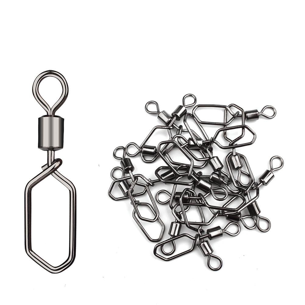 PEWANY Reinforced Hook Snap Pin High Strength Fishing Line Connector Fishing Swivels Corrosion Resistant Stainless Steel Barrel Swivel Lure Hook Rolling Swivel Link Fishing Accessories Interlock Snap