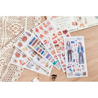 Sticker retro chủ đề du lịch Nhật Bản