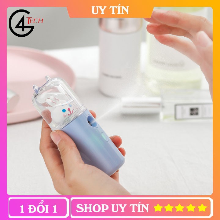 Quạt Cầm Tay Phun Sương Mini Hình Bò Sữa - Tích Điện Phun Sương Hơi Nước Tạo Ẩm