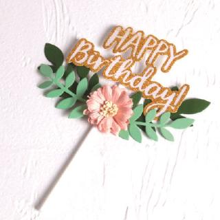 Topper HPBD vòng hoa