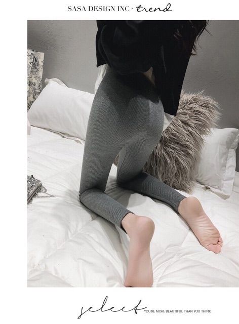 Quần legging len tăm cạp chữ BB 6077- Quần legging lót lông cực ấm