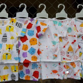 Combo 5 bộ cotton giấy thông hơi cộc tay khuy vai