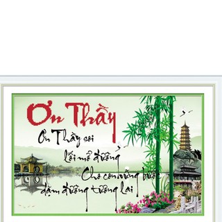 Tranh đính đá ơn thầy df230 75x50cm, chưa đính
