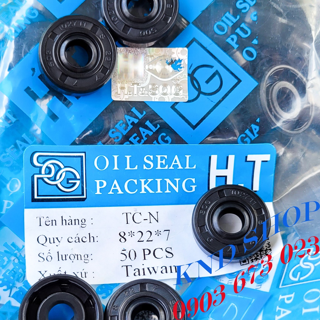 Phốt dầu SOG TC 8*22*7, Phớt máy bơm chặn nhớt trục chuyên cho phụ tùng máy bơm nước, xe máy và ô tô | KND Shops