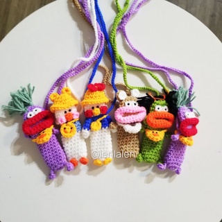 [CÓ SẴN] Túi đựng son bằng len hình thú miệng rộng dễ thương móc len handmade