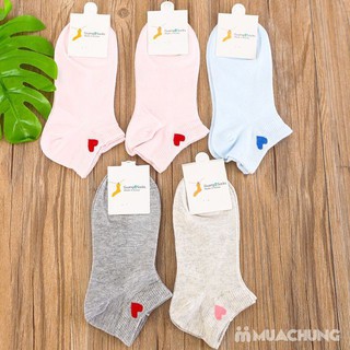 Set 10 đôi tất nữ hình tim nhiều màu