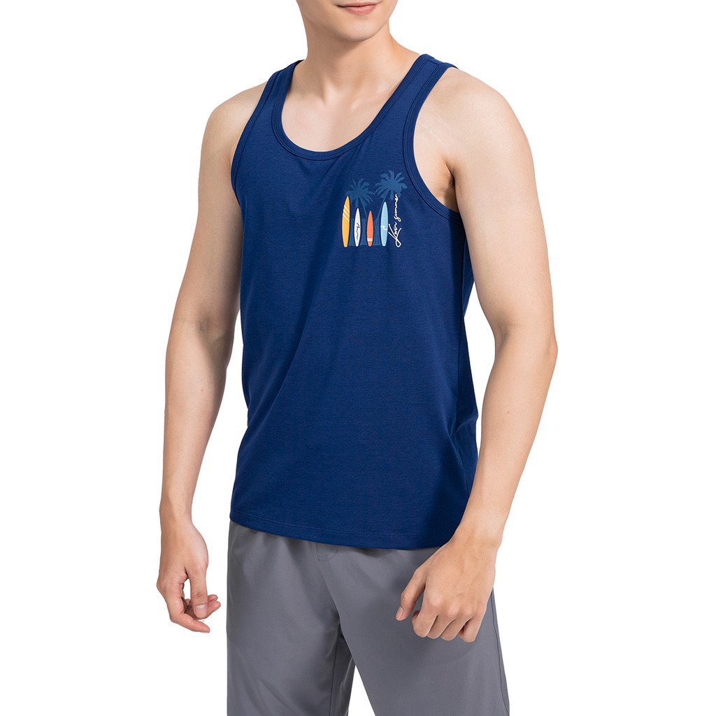 Áo ba lỗ nam,tanktop  Kwin 4 màu phối họa tiết biển trẻ trung, thấm hút KTT007S1