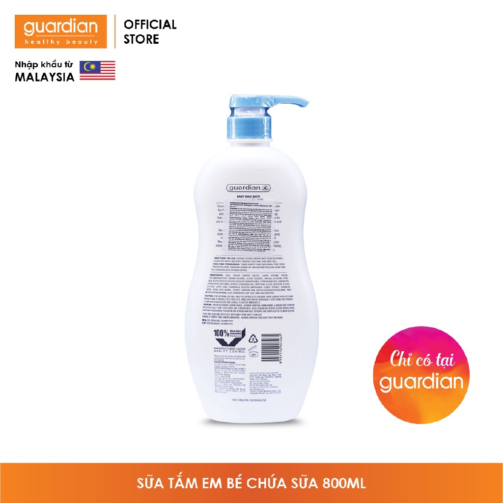 Sữa tắm em bé chứa sữa Guardian Baby Milk Bath 800ml