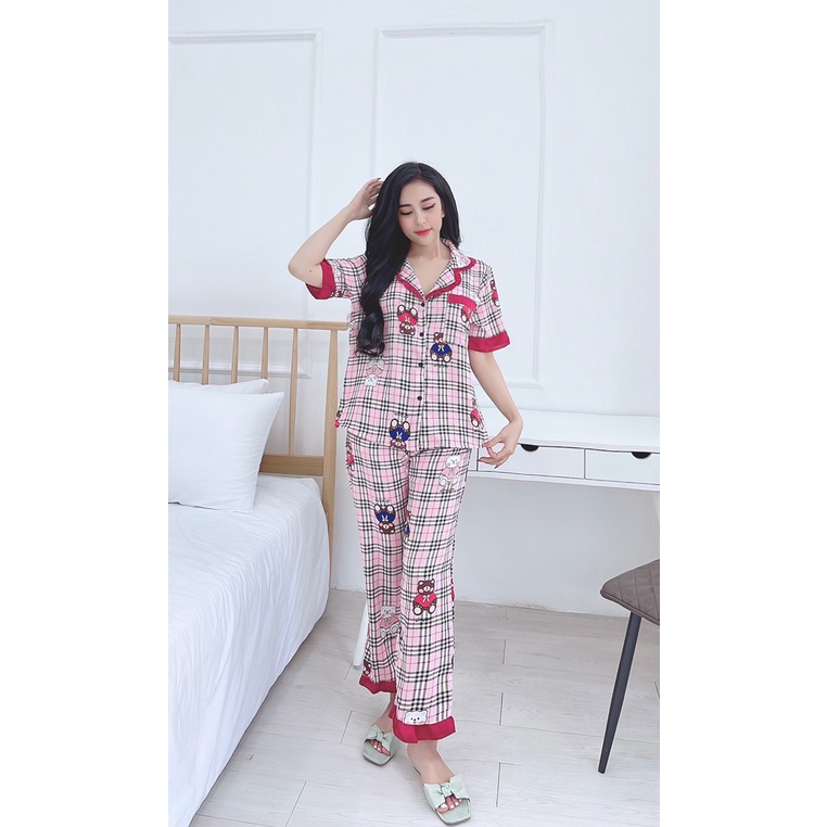 Đồ bộ pijama nữ tay ngắn quần dài tiểu thư phối bèo siêu xinh lụa mango, latin cao cấp mềm mịn mát tay, giá rẻ tận xưởng