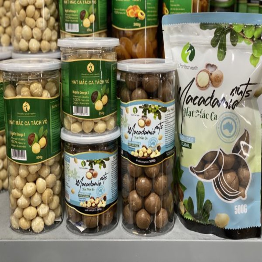 Hạt Macadamia nứt vỏ Úc 500g