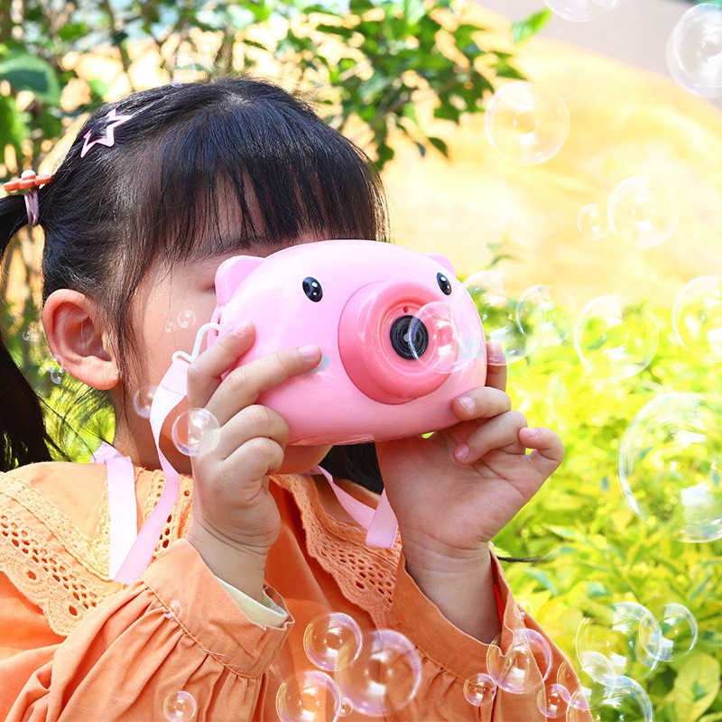 Máy ảnh thổi bong bóng hình heo dễ thương, an toàn cho sức khỏe của bé, đồ chơi cho bé nhựa abs loại 1
