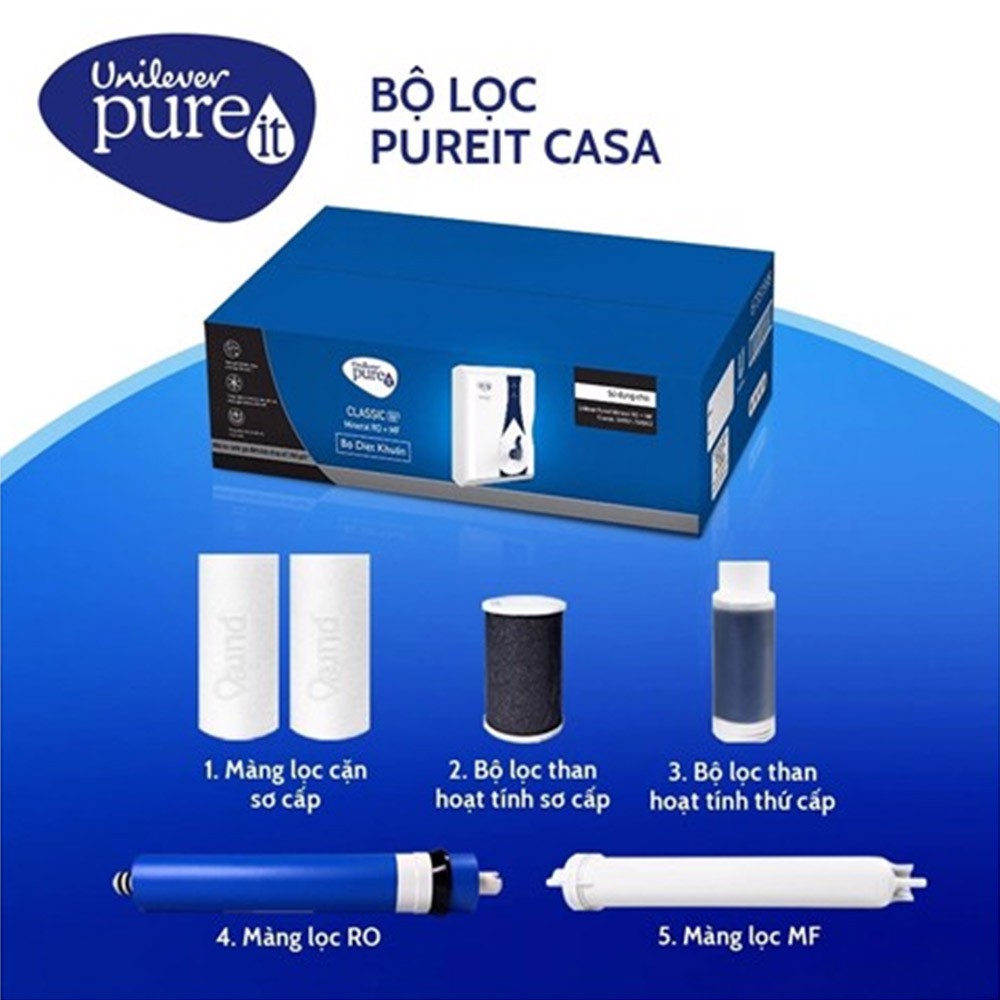 Bộ Lọc thay cho Máy Lọc Nước Unilever Pureit Casa Classic RO + MF - Hàng Chính Hãng