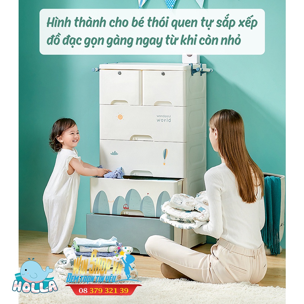 Tủ Nhựa Ngăn Kéo 5 Tầng Holla Cao Cấp Cho Bé