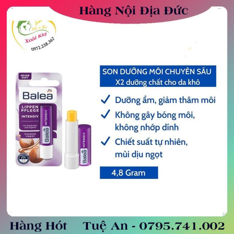 Son dưỡng môi  giúp môi căng bóng, mềm mịn Balea nội địa Đức,Đủ Bill  .