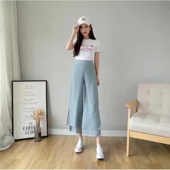Quần voan ống suông