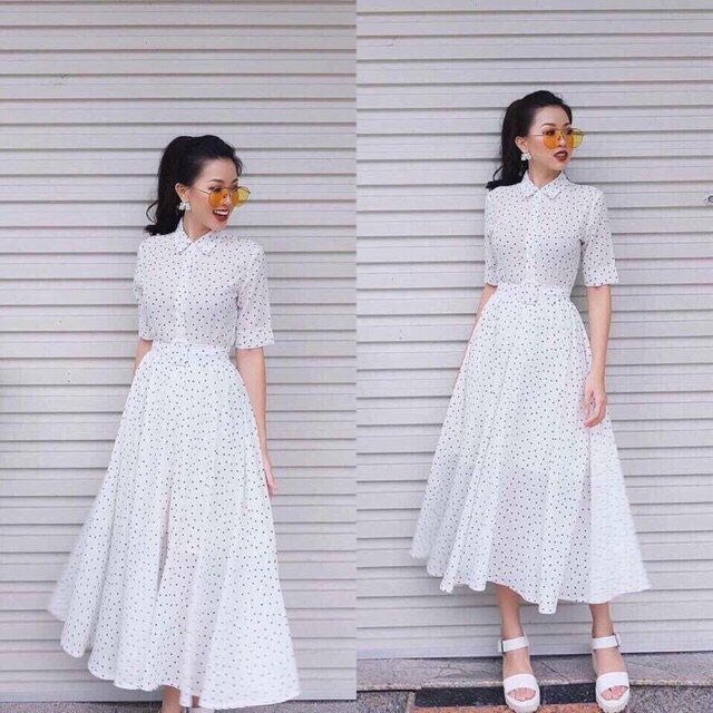 SALE ĐÂM MAXI CHẤM BI TRẮNG 260k