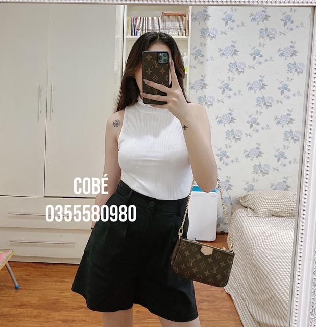 Áo sát nách cổ lọ viền lượn ZR