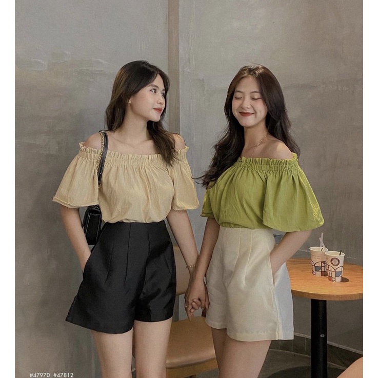Quần short nữ ống rộng phồng cạp cao tafta quần short tafta phồng thiết kế Mã QS_111