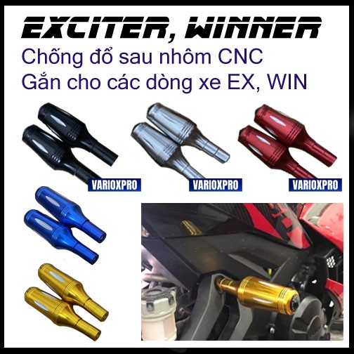 Gù Chống Đổ sau kiểu bình rượu - nhôm CNC dành cho xe Exciter, Winner