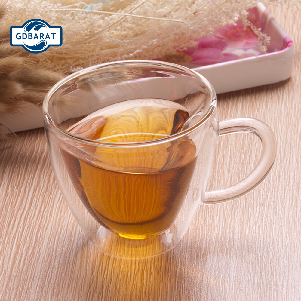 Cốc Thủy Tinh Uống Rượu Whiskey Hai Lớp Hình Trái Tim 180 / 240ml