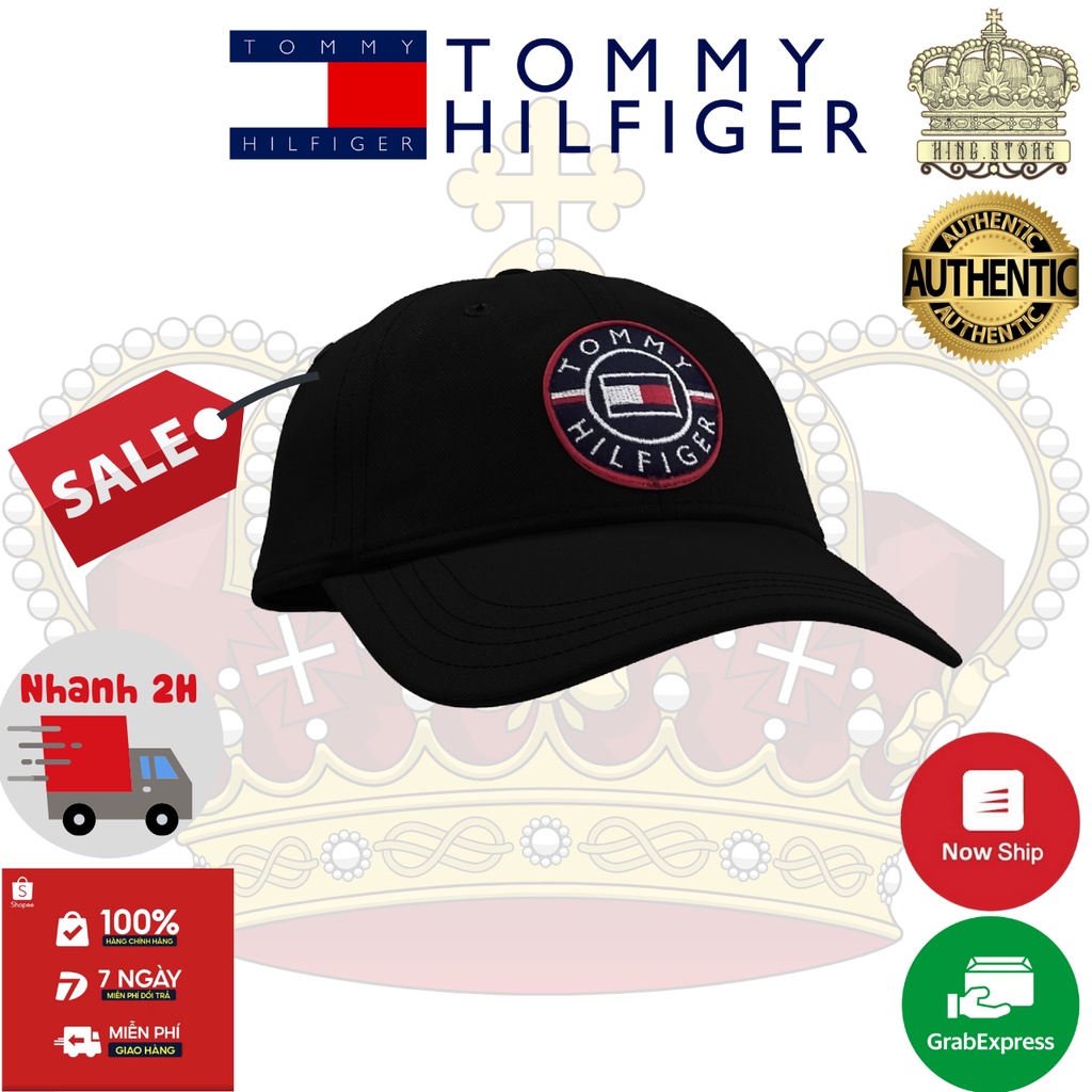 Nón Tommy Hilfiger Logo tròn, Nhập khẩu Chính Hãng TAG đầy đủ, bảo hành chính hãng trọn đời, Màu đen.