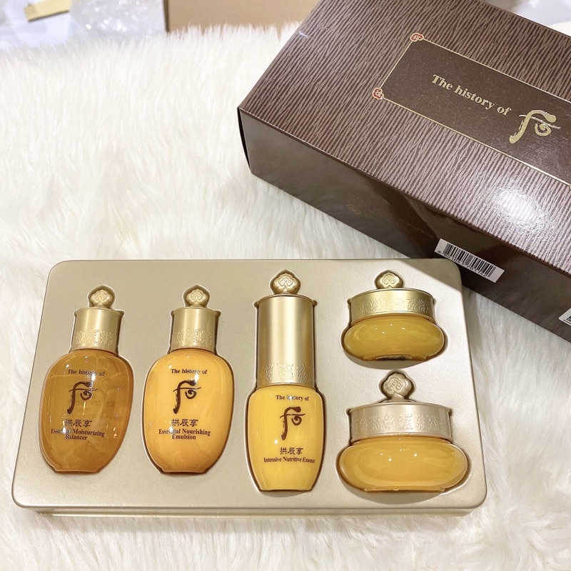 CHUẨN AUTH - BỘ KIT DƯỠNG DA CĂNG MƯỢT GIẢM LÃO HOÁ WHOO VÀNG 5 MÓN