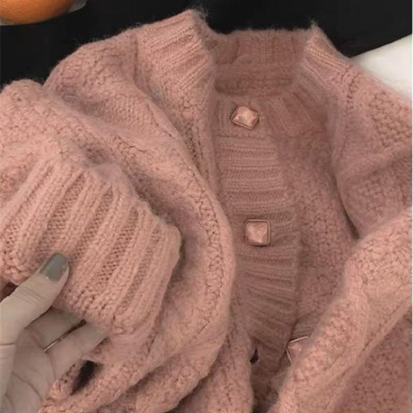 Áo khoác cardigan dệt kim dáng rộng xoắn kiểu Nhật Bản mới mùa thu đông 2021