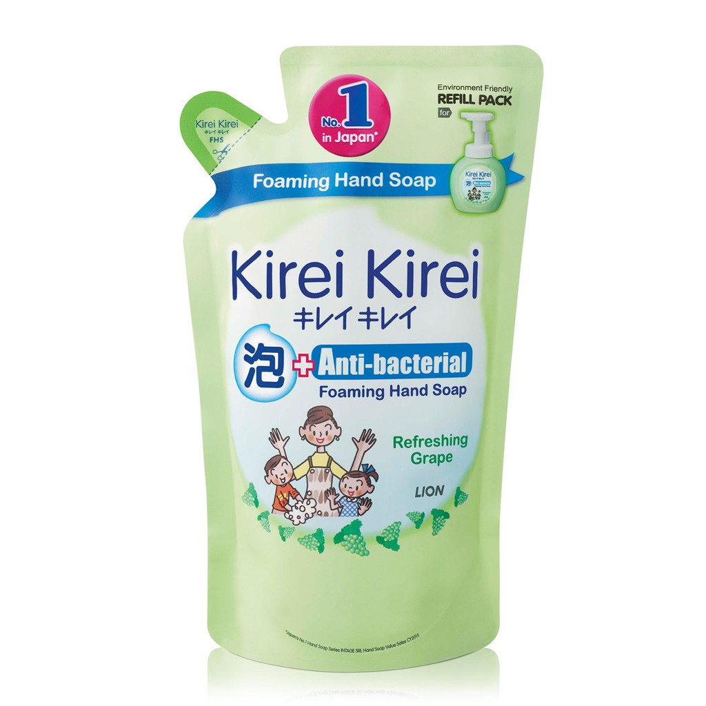 Bọt rửa tay Kirei Kirei hương nho (túi thay thế 200ml)