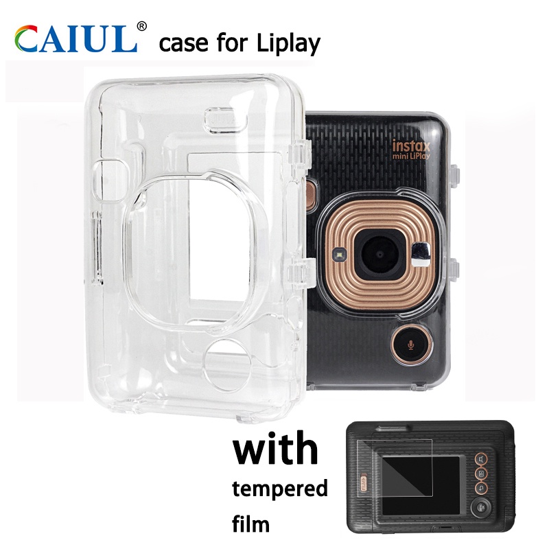 Ốp Cứng Trong Suốt + Kính Cường Lực Bảo Vệ Màn Hình Cho Máy In Fujifilm Instax Mini