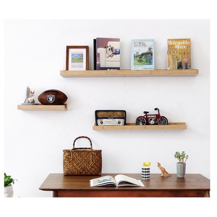 Kệ gỗ treo tường  decor trang trí phòng ngủ  để đồ lưu niệm mỹ phẩm giá sách cây cảnh mini