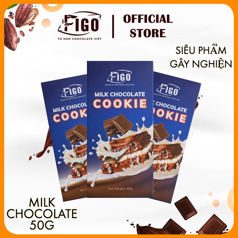 [GIÁ DÙNG THỬ-BAR 50G] Thanh Socola MIX ĐỦ VỊ Hộp 50g FIGO | Milk &amp; Dark Chocolate, ĂN LÀ NGHIỀN