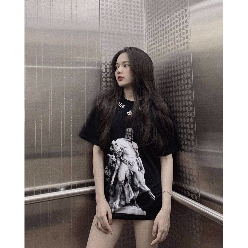 [Mã FAMARAL1 giảm 10K đơn 50K] [RẺ VÔ ĐỊCH] Áo phông tay lỡ Unisex nam nữ mikenco tượng nam thần hot trend 2021