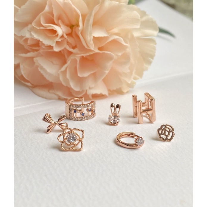 Hoa tai, bông tai hàn quốc, đá xanh xinh