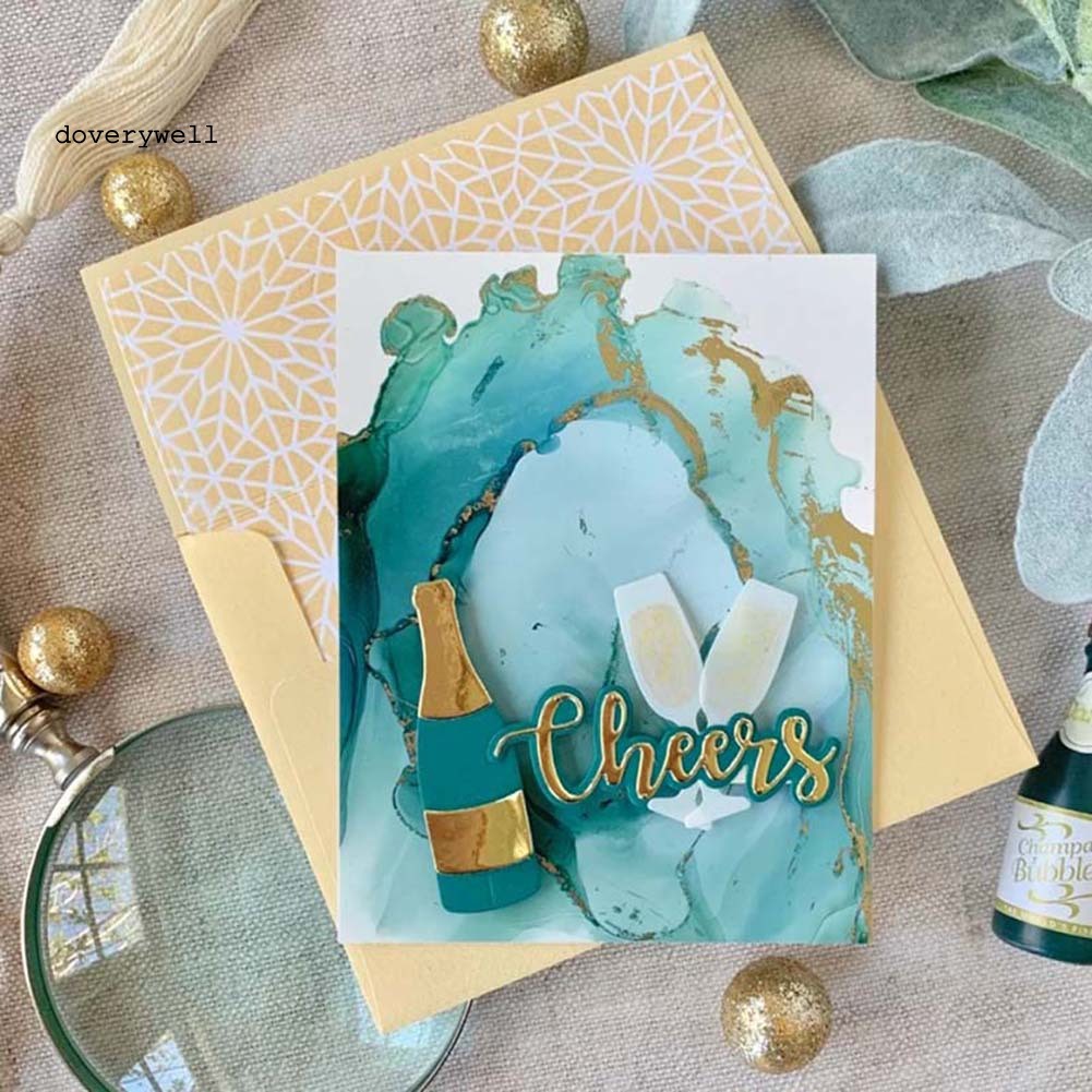 Khuôn Cắt Giấy Làm Từ Kim Loại Hình Ly Rượu Vang Trang Trí Scrapbook