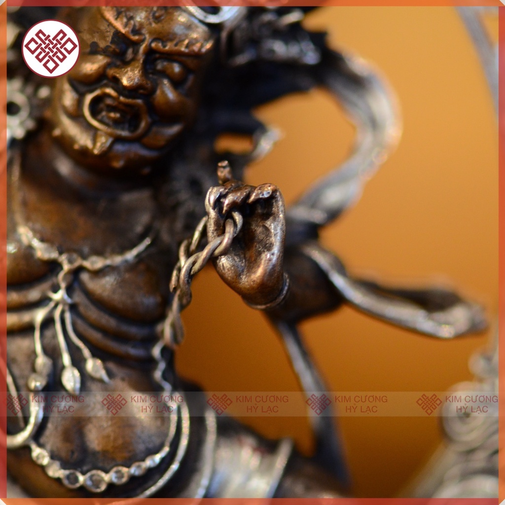 Tượng Ngài Kim Cương Thủ Mật Tông  Nepal Nạm Bạc 10Cm
