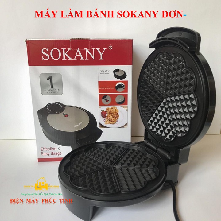 Máy Làm Bánh Kẹp Tàn Ong, Waffle, Bông Lan Sokany