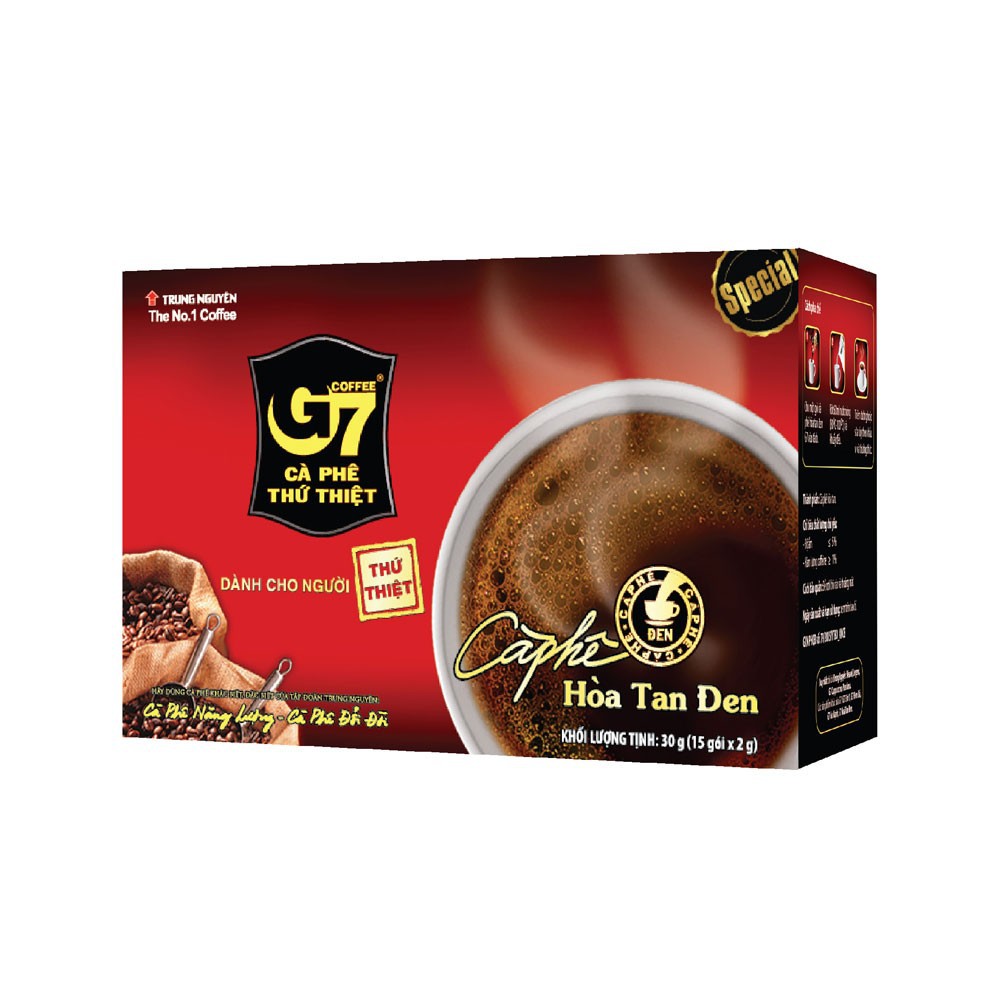 COMBO 24 hộp - Cà phê Trung Nguyên G7 hòa tan đen không đường - tặng 1 ly sứ Trung Nguyên