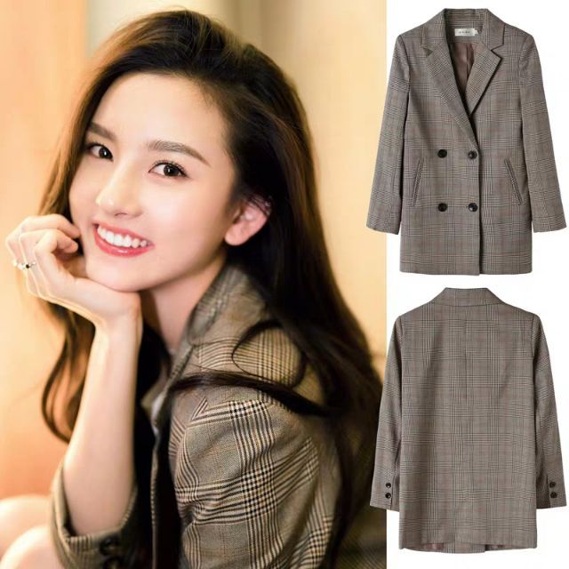 (Hàng Đẹp)Áo blazer kẻ caro Hàn Quốc- Ảnh thật 4 hình cuối | BigBuy360 - bigbuy360.vn