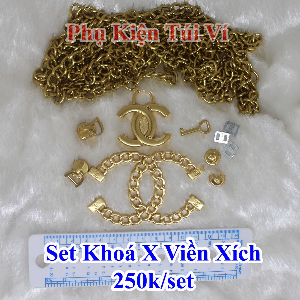 Set phụ kiện túi X viền xích