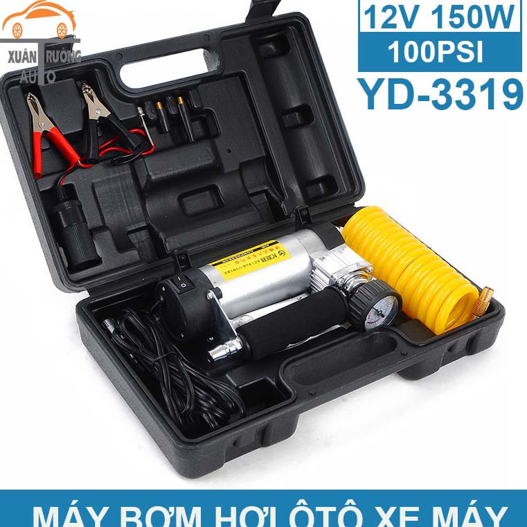 Bơm Hơi Điện Ôtô Xe Máy Mini 12V -Bơm Siêu Khỏe- Mẫu Mã Bền Đẹp