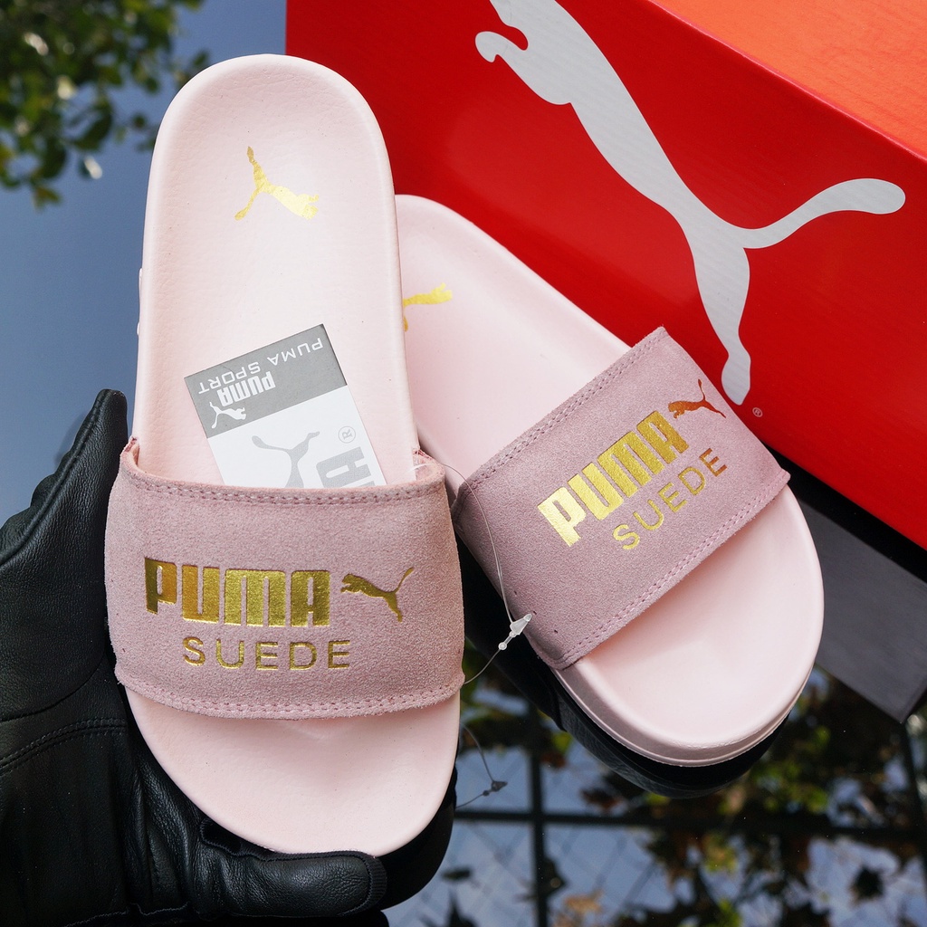 Dép 𝗣𝗨𝗠𝗔 Da Lộn Quai Ngang Nam Nữ Chữ Dệp Nỗi Siêu Êm Hot Trend