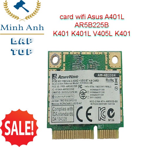 Thay Card WiFi l laptop Asus K401L, K401LB-AR5B225B