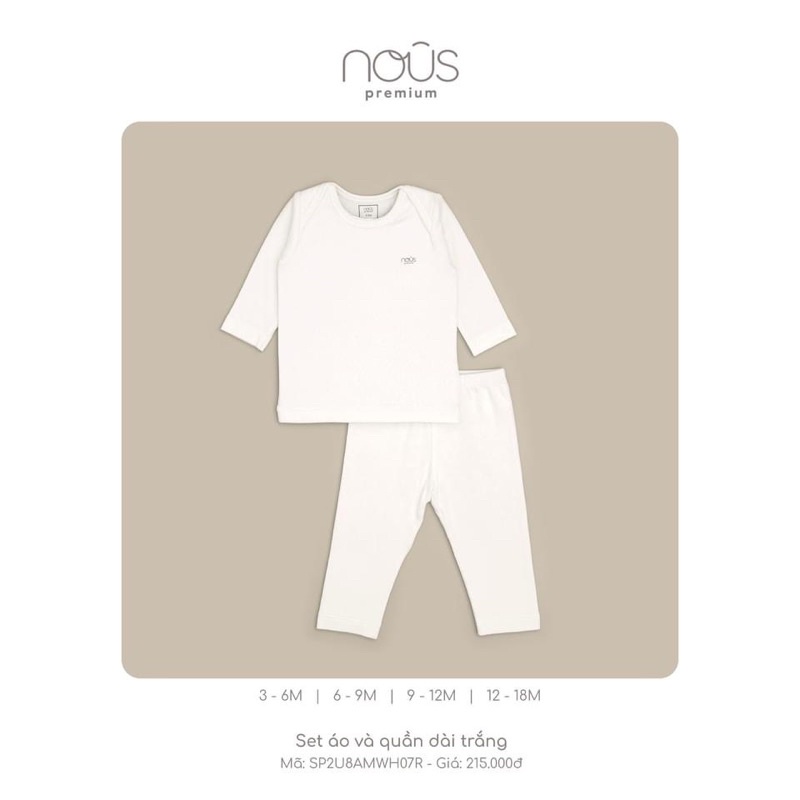 NOUS PREMIUM Bộ / Set áo và quần dài cao cấp thương hiệu Nous cho bé
