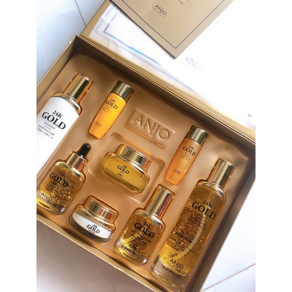 Full Bộ Set Dưỡng Da Tinh Chất Vàng 24K ANJO