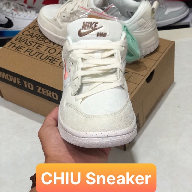 Giày Sneaker Dunk low disrupt 2 white Gream giày thể thao nam nữ Sb dunk Trắng kem phiên bản cao cấp