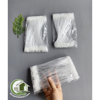 Dây xỏ, dây treo nhãn mác quần áo, ti xỏ cước trắng bịch 1000 sợi dài 20cm