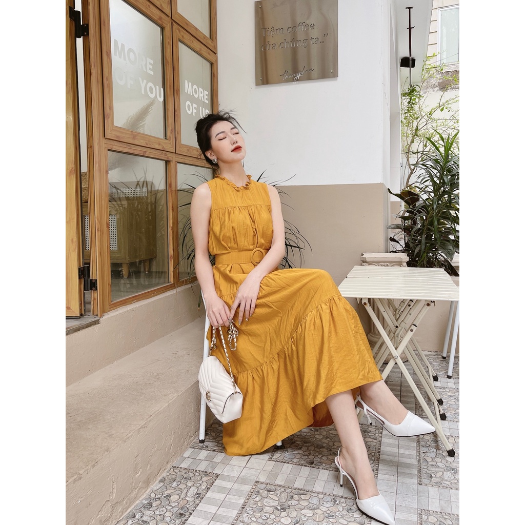 Oyster and Snail - Váy, dạo phố, đi biển -  Lala Dress dáng dài, suông xòe, kèm đai thắt eo - 0387