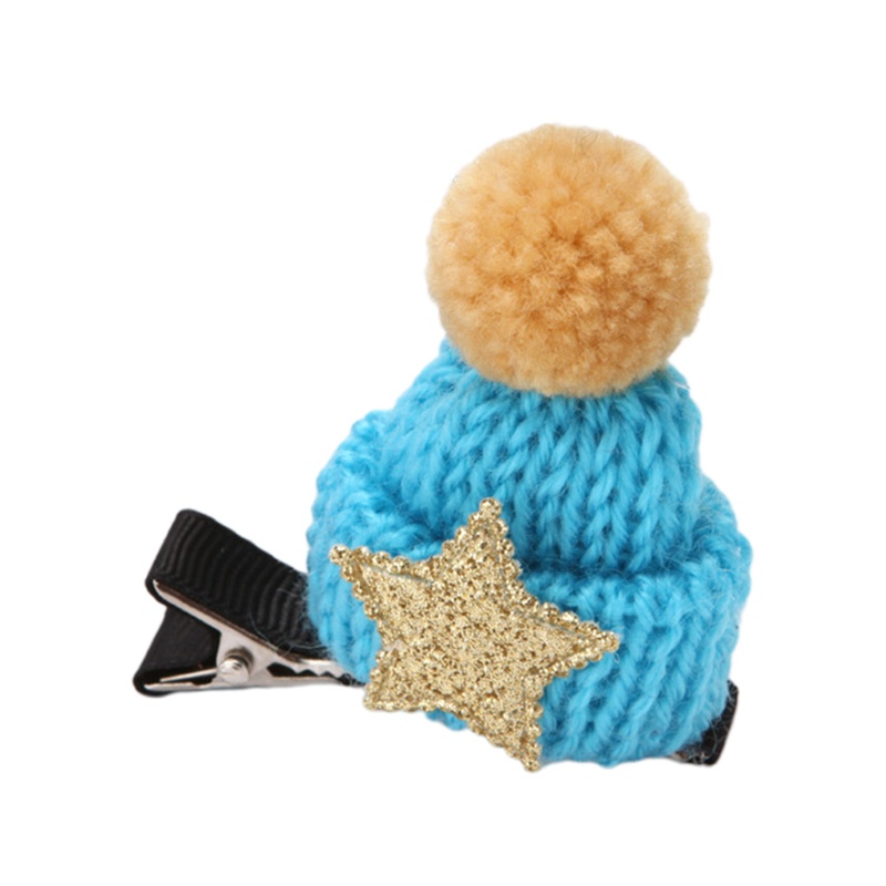 Kẹp Tóc Hình Nón Len Giáng Sinh Dễ Thương 5x5cm