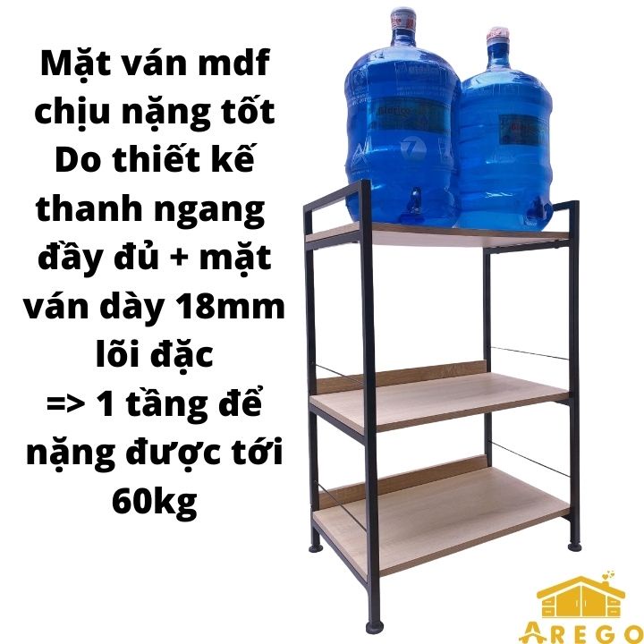 Kệ lò vi sóng, kệ nhà bếp 3 tầng, khung sắt sơn tĩnh điện Arego