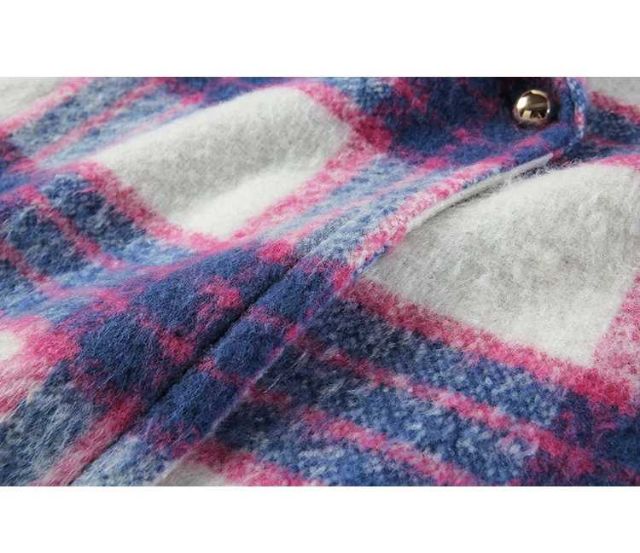 Áo khoác dạ dáng dài caro